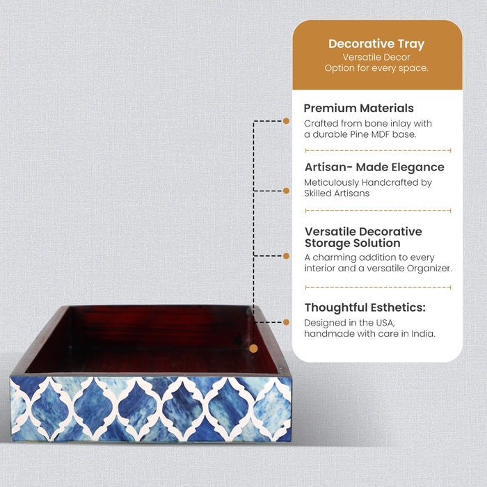 Moroccan Bone Inlay Vanity Decorative Bathroom Tray 10x6