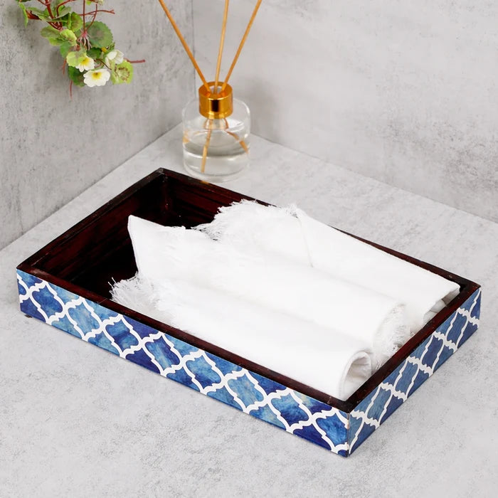 Moroccan Bone Inlay Vanity Decorative Bathroom Tray 10x6