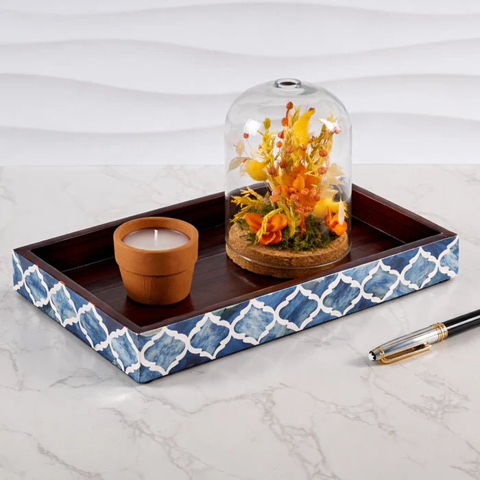 Moroccan Bone Inlay Vanity Decorative Bathroom Tray 10x6