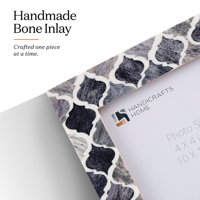 Moroccan Bone & Resin Mini Accent Frame | 4x4 Grey & White