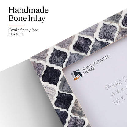 Moroccan Bone & Resin Mini Accent Frame | 4x4 Grey & White