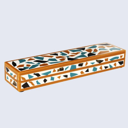 Handmade Mosaic gold pattern Resin Inlay decorative boxes in 7 Sizes, for jewelry and keepsake storage
