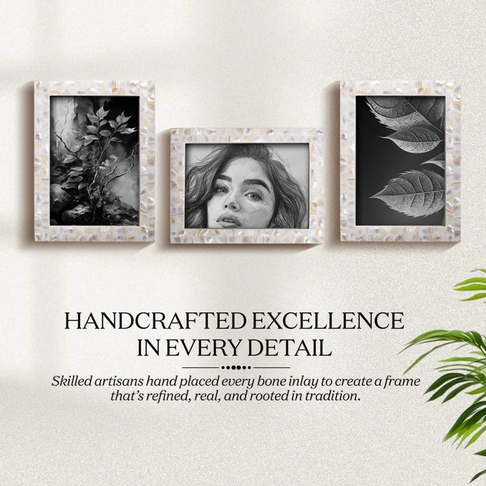 Mother of Pearl Picture Frame Set of 3 | Mother of Pearl Collection | Fits 5x7 Photos