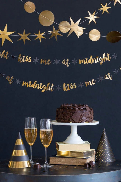 New Year's Eve Kiss Me at Midnight Banner
