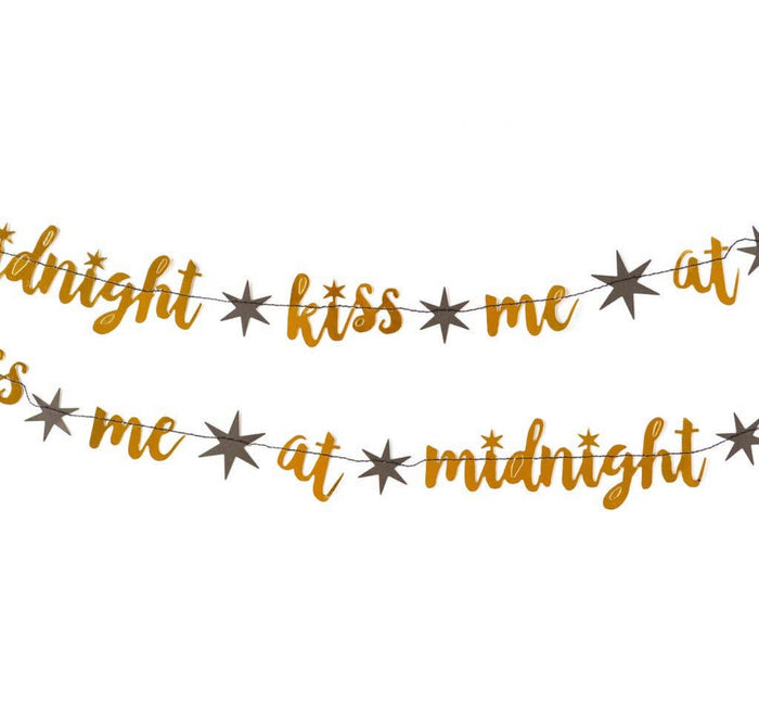 New Year's Eve Kiss Me at Midnight Banner