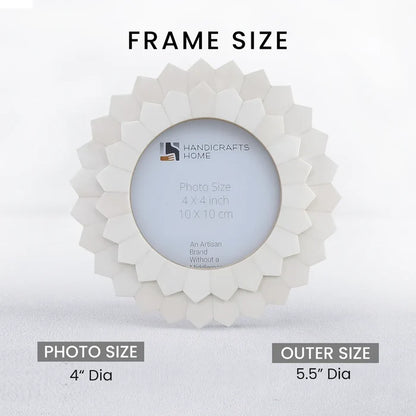 Palace Radiance Bone Inlay Round Picture Frame | 4x4