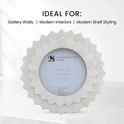Palace Radiance Bone Inlay Round Picture Frame | 4x4