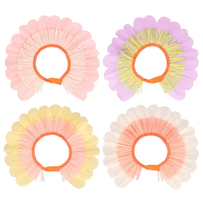 Pastel Flower Paper Bonnets (Set of 4)