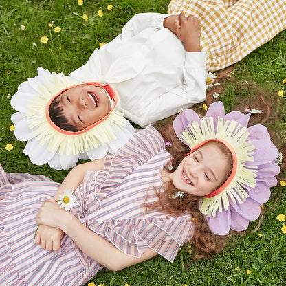 Pastel Flower Paper Bonnets (Set of 4)