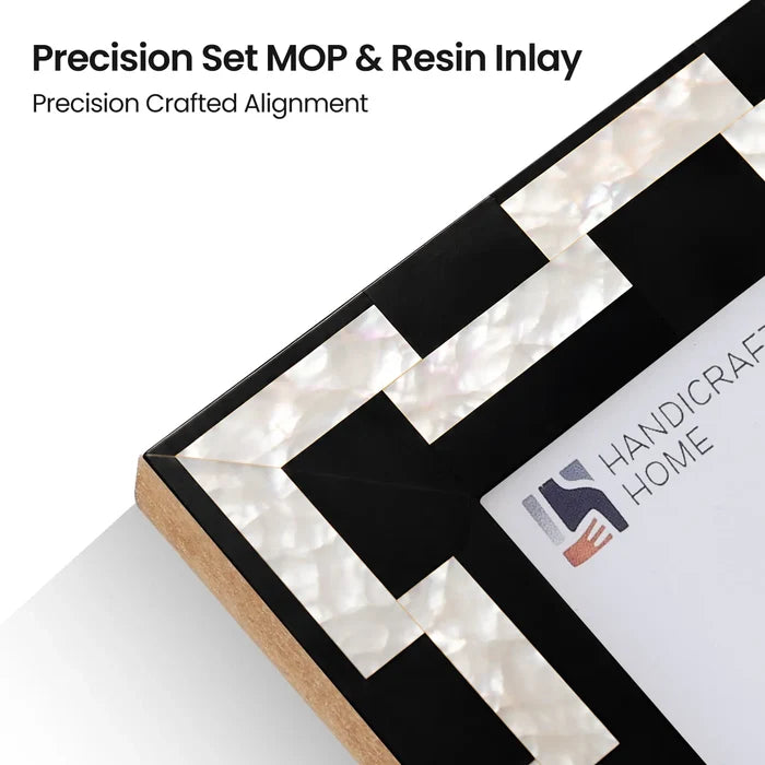 Pearlescent MOP & Resin Picture Frame | Black 4x4 Square