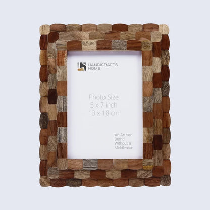 Handmade Picture Frame Artisan Hive Collection Wood Beige & Brown – 3 Sizes, for tabletop or wall display