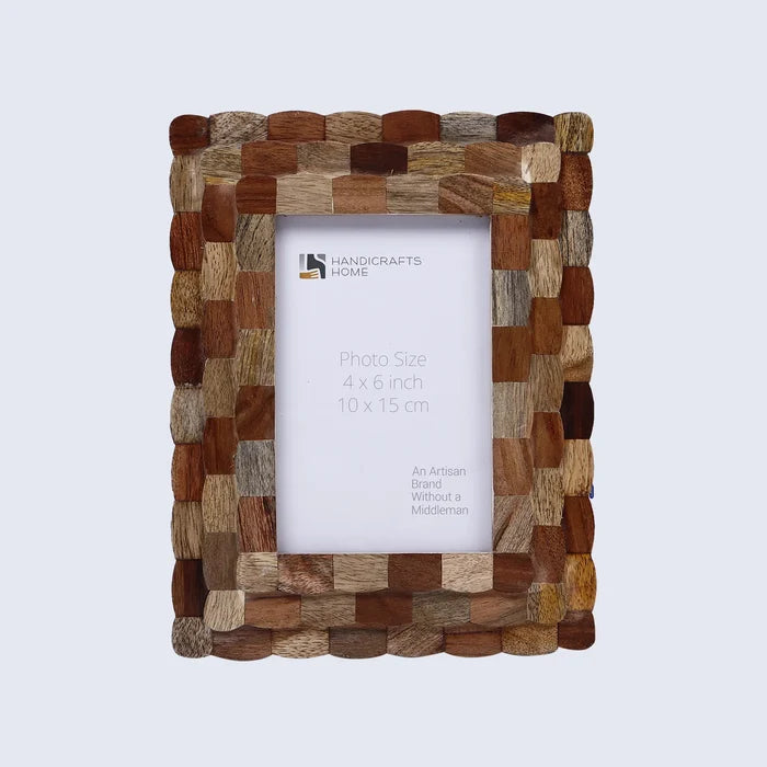 Handmade Picture Frame Artisan Hive Collection Wood Beige & Brown – 3 Sizes, for tabletop or wall display