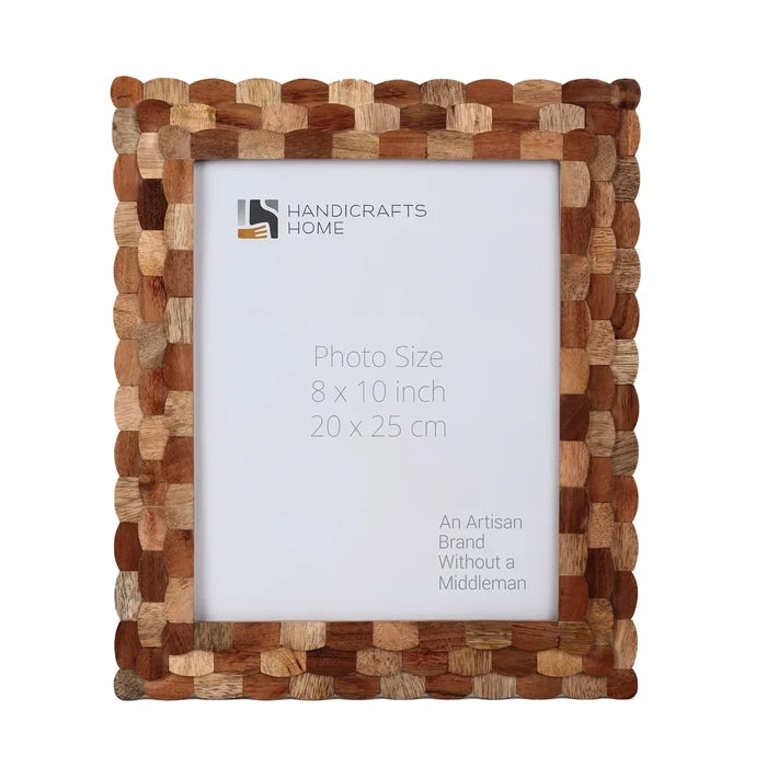 Handmade Picture Frame Artisan Hive Collection Wood Beige & Brown – 3 Sizes, for tabletop or wall display