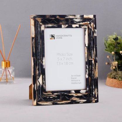 Handmade Picture Frame Artisan Voodoo Collection Horn Inlay Brown – 3 Sizes