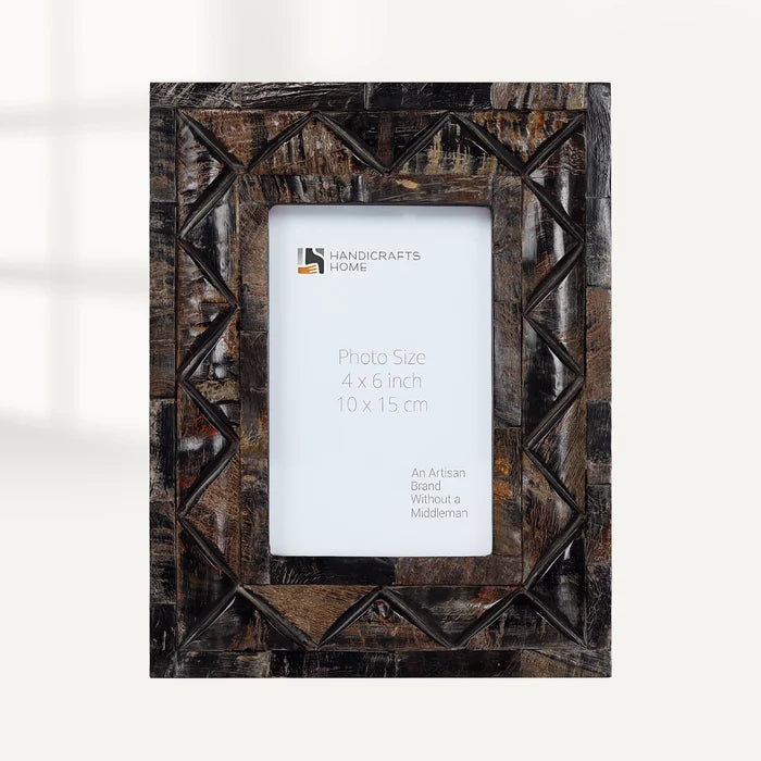 Handmade Picture Frame Artisan Voodoo Collection Horn Inlay Brown – 3 Sizes