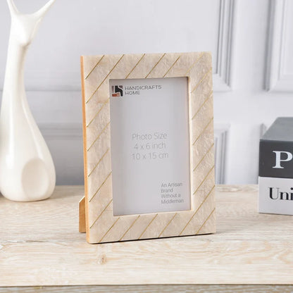 Picture Frame Brasselin Collection Resin Inlay & Brass Grey – 4x6 & 5x7"