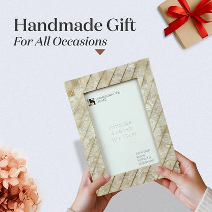 Picture Frame Brasselin Collection Resin Inlay & Brass Grey – 4x6 & 5x7"