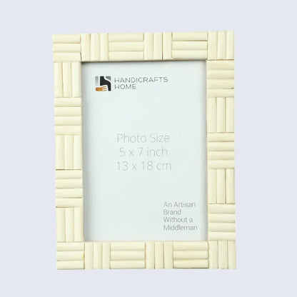 Picture Frame Brick Pattern Collection Bone Inlay White – 4x6 & 5x7"
