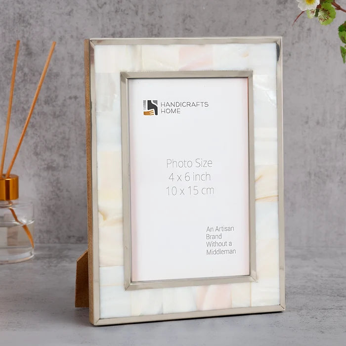 Picture Frame Camelot Maiden Collection Brass & Resin Inlay Gold & White – 4x6"