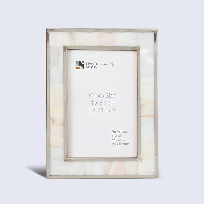 Picture Frame Camelot Maiden Collection Brass & Resin Inlay Gold & White – 4x6"