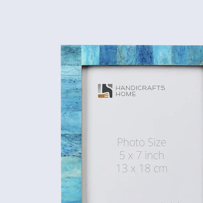 Handmade Picture Frame Classic Collection Bone Inlay Turquoise – 3 Sizes, for tabletop or wall display