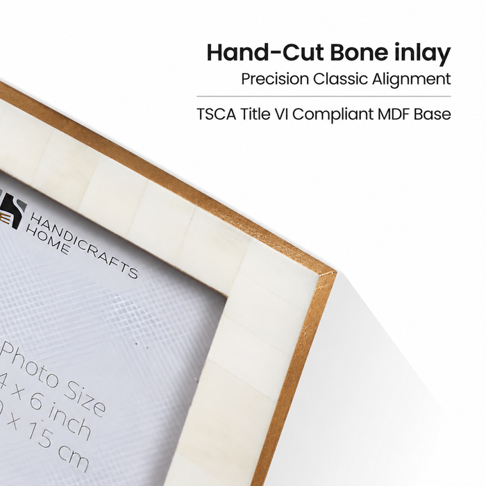 Picture Frame Classic Pattern Collection Bone Inlay White – 3 Sizes