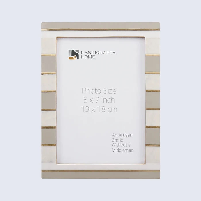 Handmade Picture Frame Contour Darado Collection Resin Inlay & Brass Gold –3 sizes, for tabletop or wall display