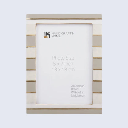 Handmade Picture Frame Contour Darado Collection Resin Inlay & Brass Gold –3 sizes, for tabletop or wall display