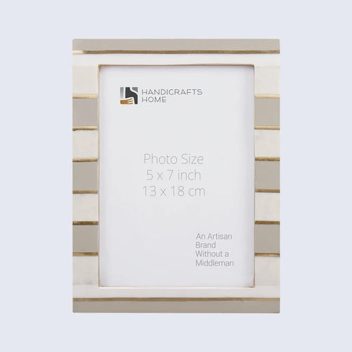 Handmade Picture Frame Contour Darado Collection Resin Inlay & Brass Gold –3 sizes, for tabletop or wall display