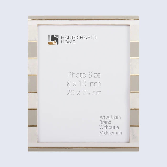 Handmade Picture Frame Contour Darado Collection Resin Inlay & Brass Gold –3 sizes, for tabletop or wall display