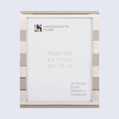Handmade Picture Frame Contour Darado Collection Resin Inlay & Brass Gold –3 sizes, for tabletop or wall display