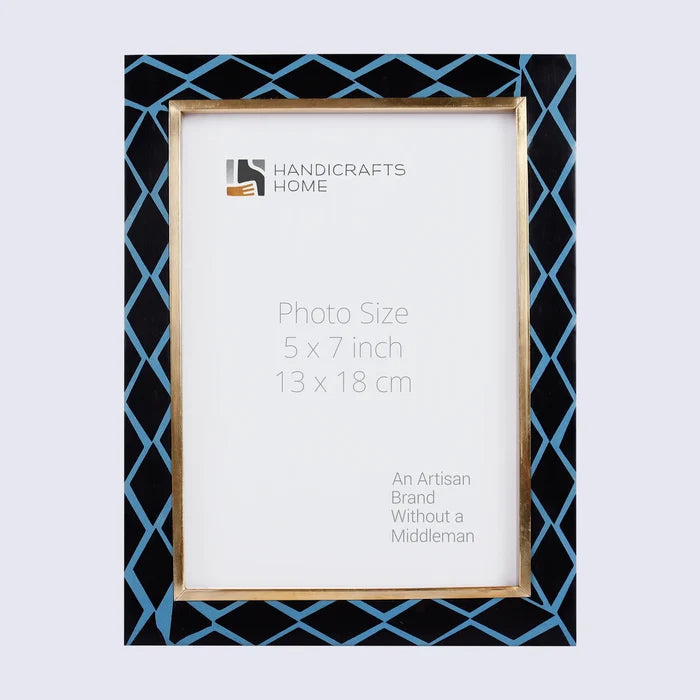 Handmade Picture Frame Halo Mamba Collection Resin Inlay & Brass Multi-Color – 4x6, 5x7 & 8x10