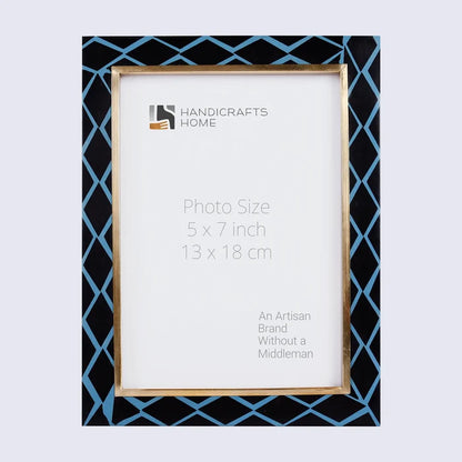 Handmade Picture Frame Halo Mamba Collection Resin Inlay & Brass Multi-Color – 4x6, 5x7 & 8x10