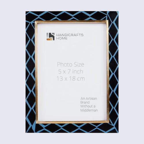 Handmade Picture Frame Halo Mamba Collection Resin Inlay & Brass Multi-Color – 4x6, 5x7 & 8x10