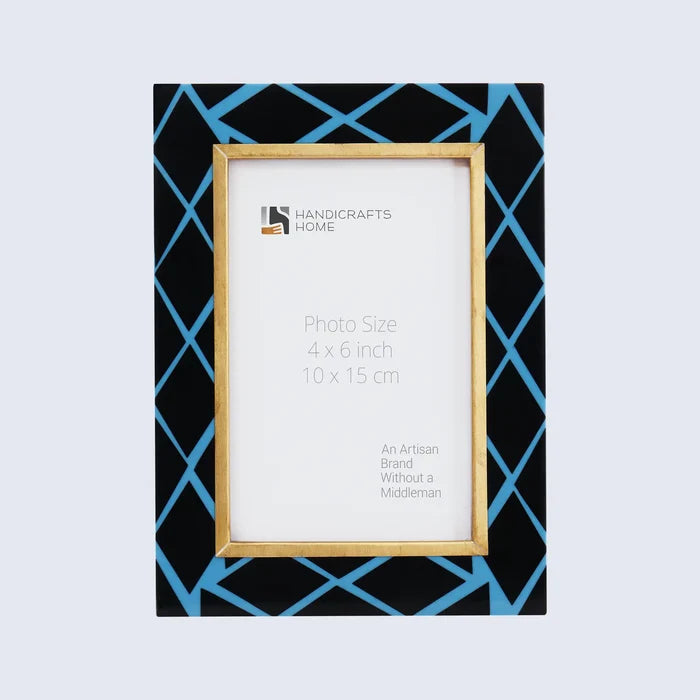Handmade Picture Frame Halo Mamba Collection Resin Inlay & Brass Multi-Color – 4x6, 5x7 & 8x10