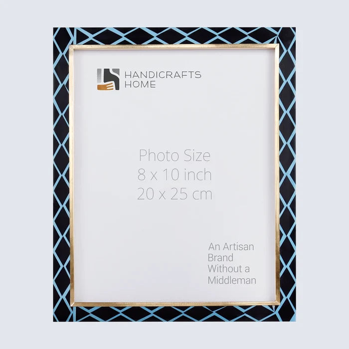 Handmade Picture Frame Halo Mamba Collection Resin Inlay & Brass Multi-Color – 4x6, 5x7 & 8x10