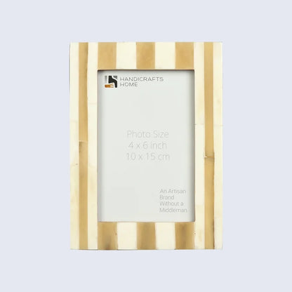 Handmade Picture Frame Holiday Decor Collection Bone Inlay White – 4x6 & 5x7"