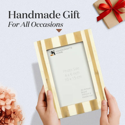 Picture Frame Holiday Decor Collection Bone Inlay White – 4x6 & 5x7"