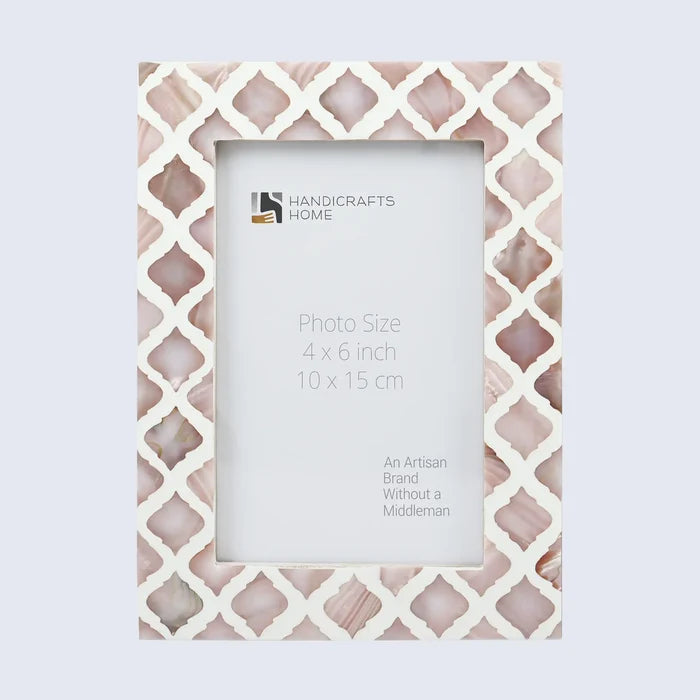 Handmade Picture Frame Moor Fire Pattern Collection Mother of Pearl Resin Inlay Multi Color in 3 sizes