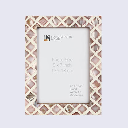Handmade Picture Frame Moor Fire Pattern Collection Mother of Pearl Resin Inlay Multi Color in 3 sizes