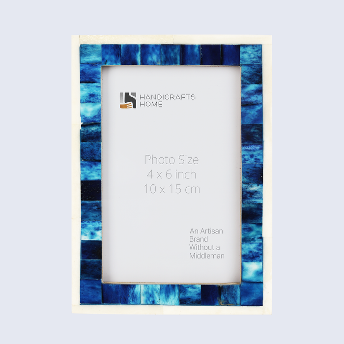 Picture Frame Mosaic Collection Bone Inlay Blue & White – 3 Sizes