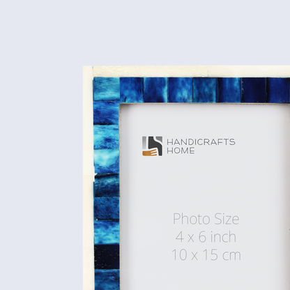 Picture Frame Mosaic Collection Bone Inlay Blue & White – 3 Sizes