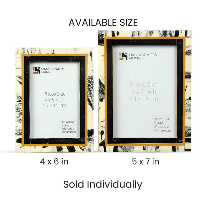 Picture Frames Abstract Ink Art Collection Resin Inlay - Black, 4x6 & 5x7