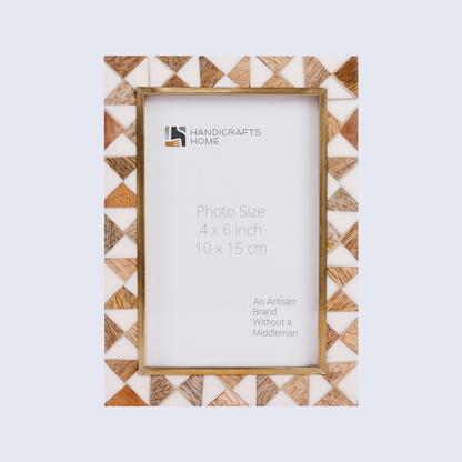 Handmade Picture Frames Halo Ivory Collection Wood, Brass & Resin Inlay - 4x6,5x7 & 8x10