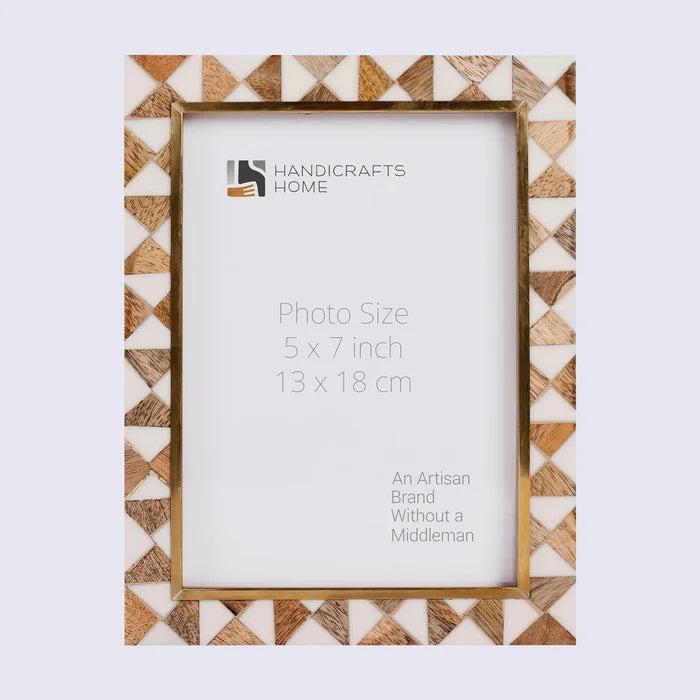 Handmade Picture Frames Halo Ivory Collection Wood, Brass & Resin Inlay - 4x6,5x7 & 8x10