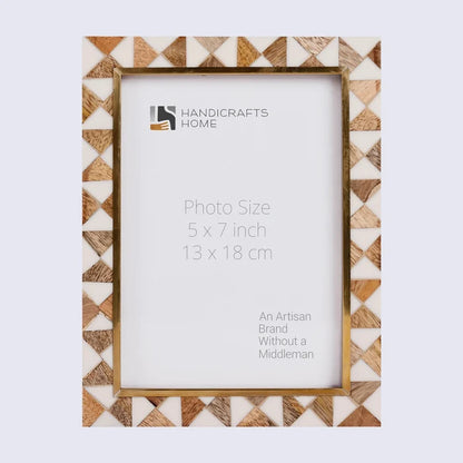 Handmade Picture Frames Halo Ivory Collection Wood, Brass & Resin Inlay - 4x6,5x7 & 8x10