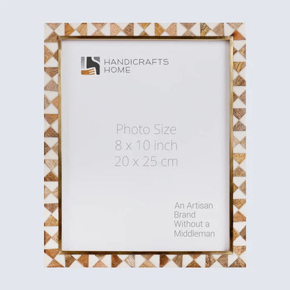 Handmade Picture Frames Halo Ivory Collection Wood, Brass & Resin Inlay - 4x6,5x7 & 8x10