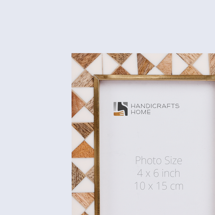 Picture Frames Halo Ivory Collection Wood, Brass & Resin Inlay - 4x6,5x7 & 8x10