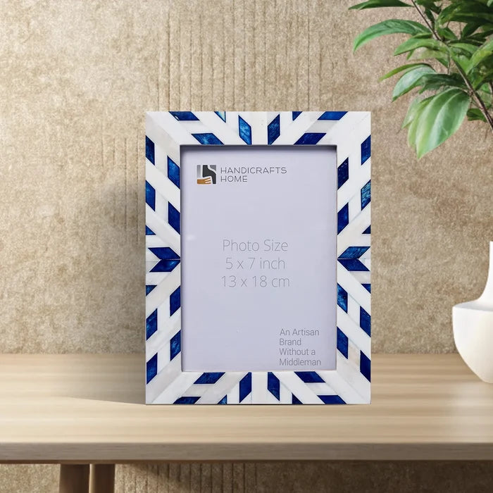Picture Frames  Hypno Frost Collection Bone Inlay White-Blue, 3 Sizes