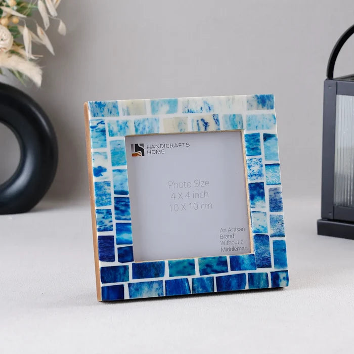 Picture Frames Indigo Pattern Bone Inlay 4" x 4"